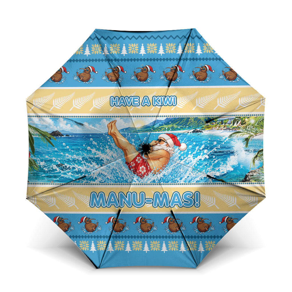 New Zealand Christmas Umbrella Have A Kiwi Manu-Mas LT05 One Size Folded 11.42 inch Opened Diameter 37.4 inch Blue - Polynesian Pride