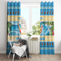 New Zealand Christmas Window Curtain Have A Kiwi Manu-Mas LT05 - Polynesian Pride