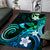 Hawaii Humuhumu Reef Triggerfish Area Rug Turquoise With Plumeria LT05 Turquoise - Polynesian Pride