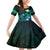 Personalised Hawaii Humuhumu Reef Triggerfish Family Matching Mermaid Dress and Hawaiian Shirt Turquoise With Plumeria LT05 Daughter's Dress Turquoise - Polynesian Pride