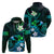 Personalised Hawaii Humuhumu Reef Triggerfish Hoodie Turquoise With Plumeria LT05 - Polynesian Pride