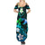 Personalised Hawaii Humuhumu Reef Triggerfish Summer Maxi Dress Turquoise With Plumeria LT05 - Polynesian Pride