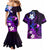 Personalised Hawaii Humuhumu Reef Triggerfish Couples Matching Mermaid Dress and Hawaiian Shirt Violet With Plumeria LT05 - Polynesian Pride