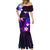 Personalised Hawaii Humuhumu Reef Triggerfish Mermaid Dress Violet With Plumeria LT05 - Polynesian Pride