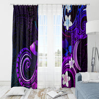 Hawaii Humuhumu Reef Triggerfish Window Curtain Violet With Plumeria LT05 - Polynesian Pride