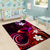 Hawaii Humuhumu Reef Triggerfish Area Rug Maroon With Plumeria LT05 - Polynesian Pride