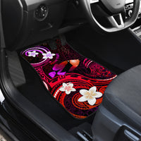 Personalised Hawaii Humuhumu Reef Triggerfish Car Mats Maroon With Plumeria LT05 - Polynesian Pride