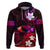 Personalised Hawaii Humuhumu Reef Triggerfish Hoodie Maroon With Plumeria LT05 Pullover Hoodie Maroon - Polynesian Pride