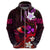 Personalised Hawaii Humuhumu Reef Triggerfish Hoodie Maroon With Plumeria LT05 - Polynesian Pride