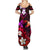 Personalised Hawaii Humuhumu Reef Triggerfish Summer Maxi Dress Maroon With Plumeria LT05 - Polynesian Pride