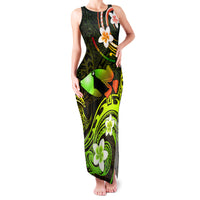 Personalised Hawaii Humuhumu Reef Triggerfish Family Matching Tank Maxi Dress and Hawaiian Shirt Reggae With Plumeria LT05 Mom's Dress Reggae - Polynesian Pride