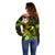 Personalised Hawaii Humuhumu Reef Triggerfish Off Shoulder Sweater Reggae With Plumeria LT05 - Polynesian Pride