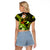 Personalised Hawaii Humuhumu Reef Triggerfish Raglan Cropped T Shirt Reggae With Plumeria LT05 - Polynesian Pride