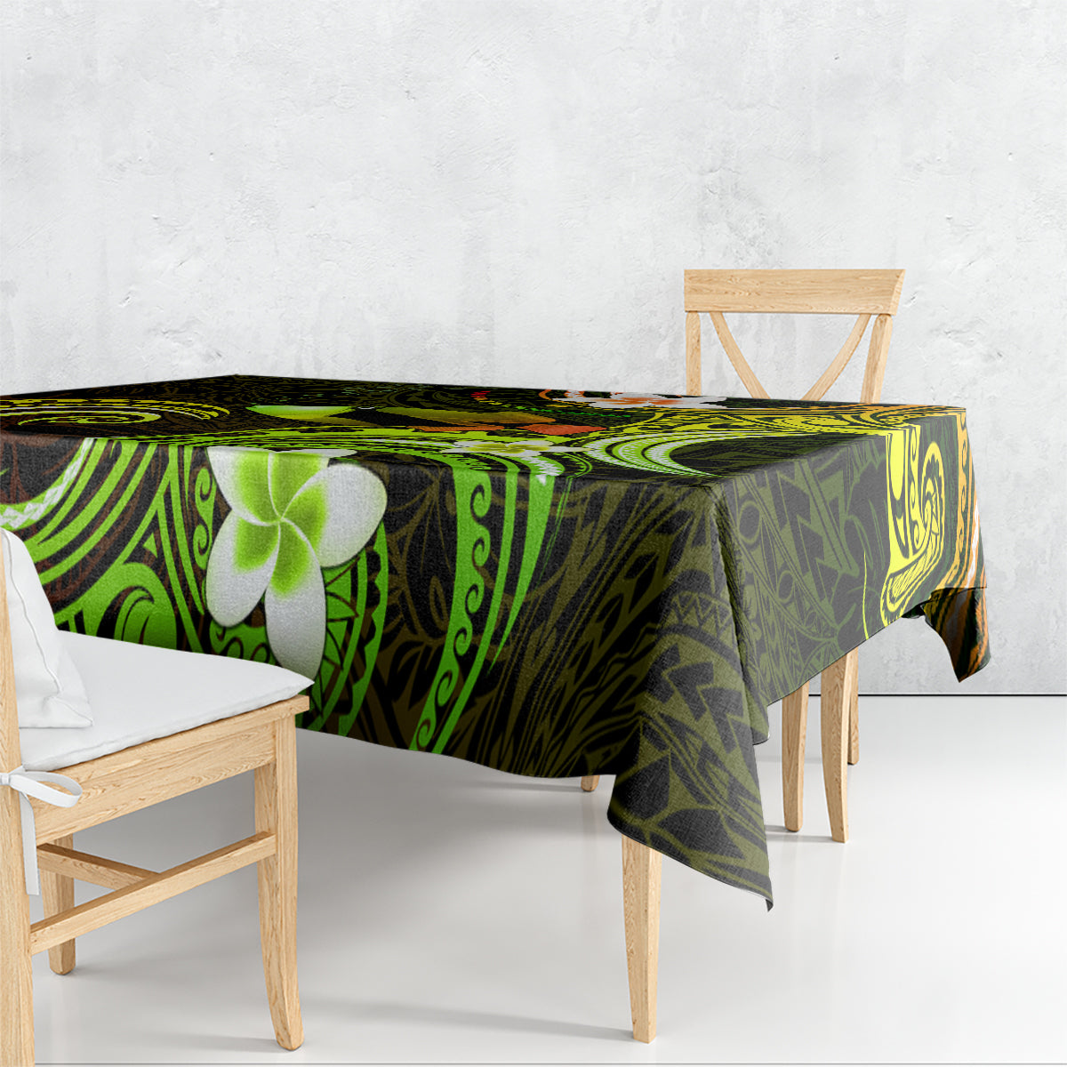 Hawaii Humuhumu Reef Triggerfish Tablecloth Reggae With Plumeria LT05 - Polynesian Pride