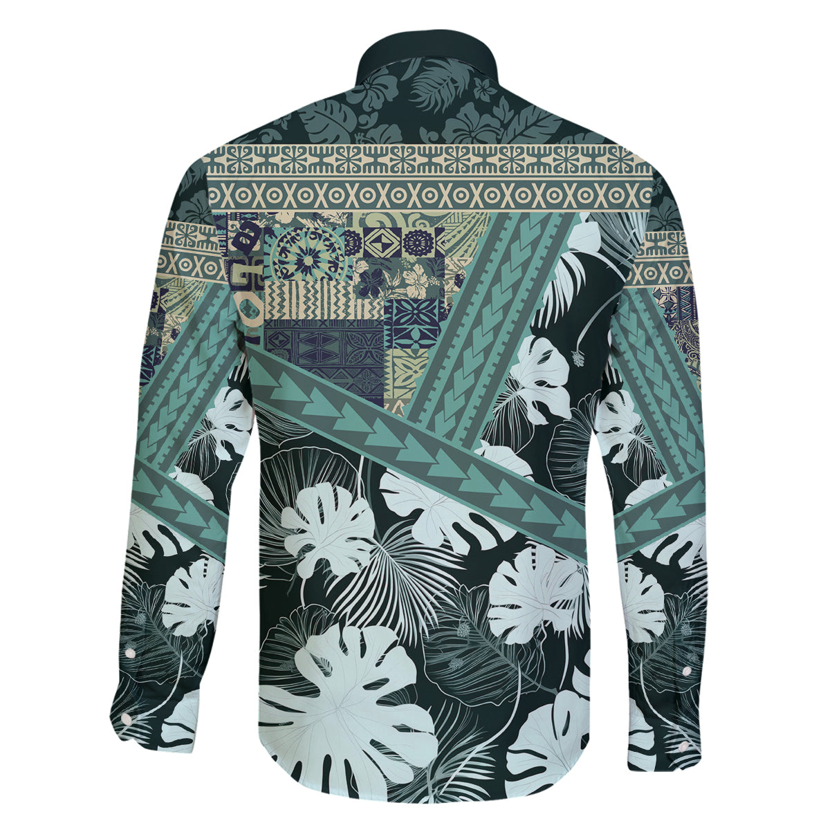 Hawaii Plant Kalo Family Matching Off Shoulder Long Sleeve Dress and Hawaiian Shirt Hawaiian Tapa Pattern LT05 - Polynesian Pride