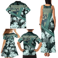 Hawaii Plant Kalo Family Matching Tank Maxi Dress and Hawaiian Shirt Hawaiian Tapa Pattern LT05 - Polynesian Pride