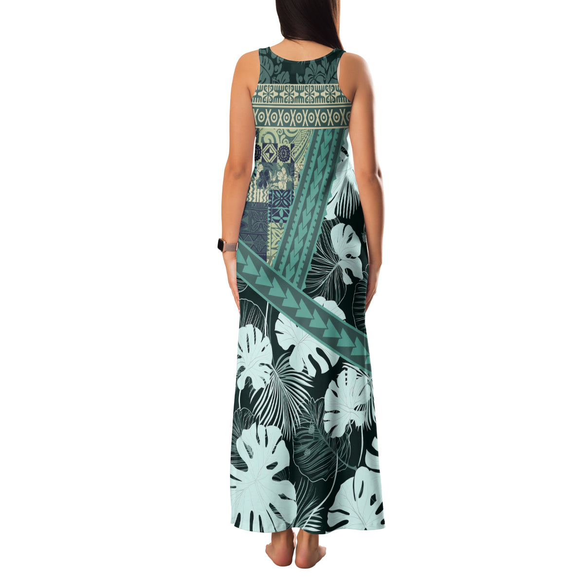 Hawaii Plant Kalo Family Matching Tank Maxi Dress and Hawaiian Shirt Hawaiian Tapa Pattern LT05 - Polynesian Pride