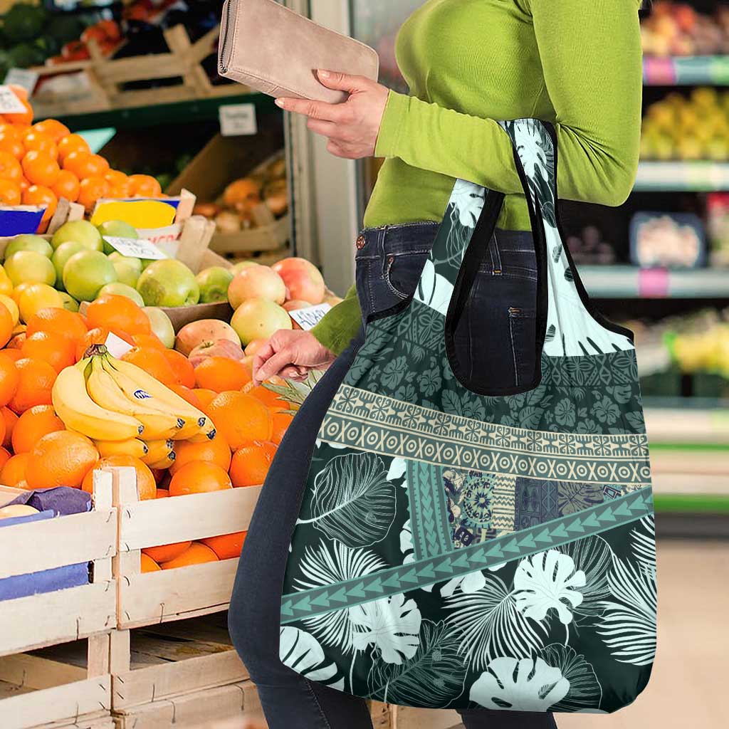 Hawaii Plant Kalo Grocery Bag Hawaiian Tapa Pattern