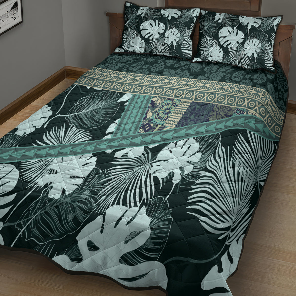 Hawaii Plant Kalo Quilt Bed Set Hawaiian Tapa Pattern LT05 - Polynesian Pride