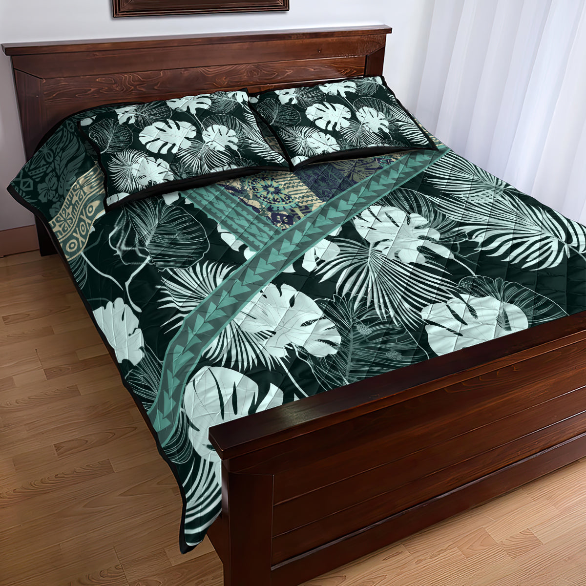 Hawaii Plant Kalo Quilt Bed Set Hawaiian Tapa Pattern LT05 - Polynesian Pride