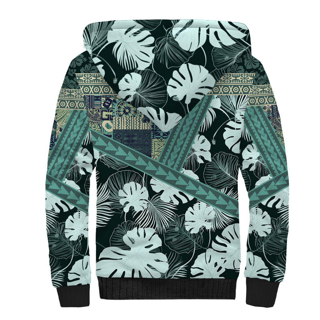Hawaii Plant Kalo Sherpa Hoodie Hawaiian Tapa Pattern LT05 - Polynesian Pride