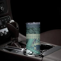 Hawaii Plant Kalo Skinny Tumbler Hawaiian Tapa Pattern