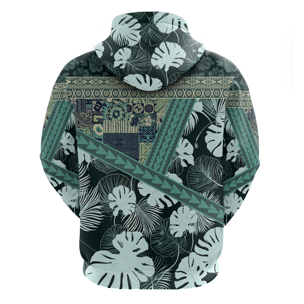 Hawaii Plant Kalo Zip Hoodie Hawaiian Tapa Pattern LT05 - Polynesian Pride