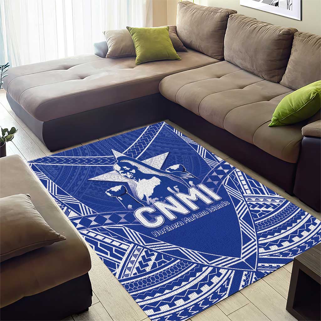 Northern Mariana Islands Area Rug Chamorro Warrior Tribal Pattern