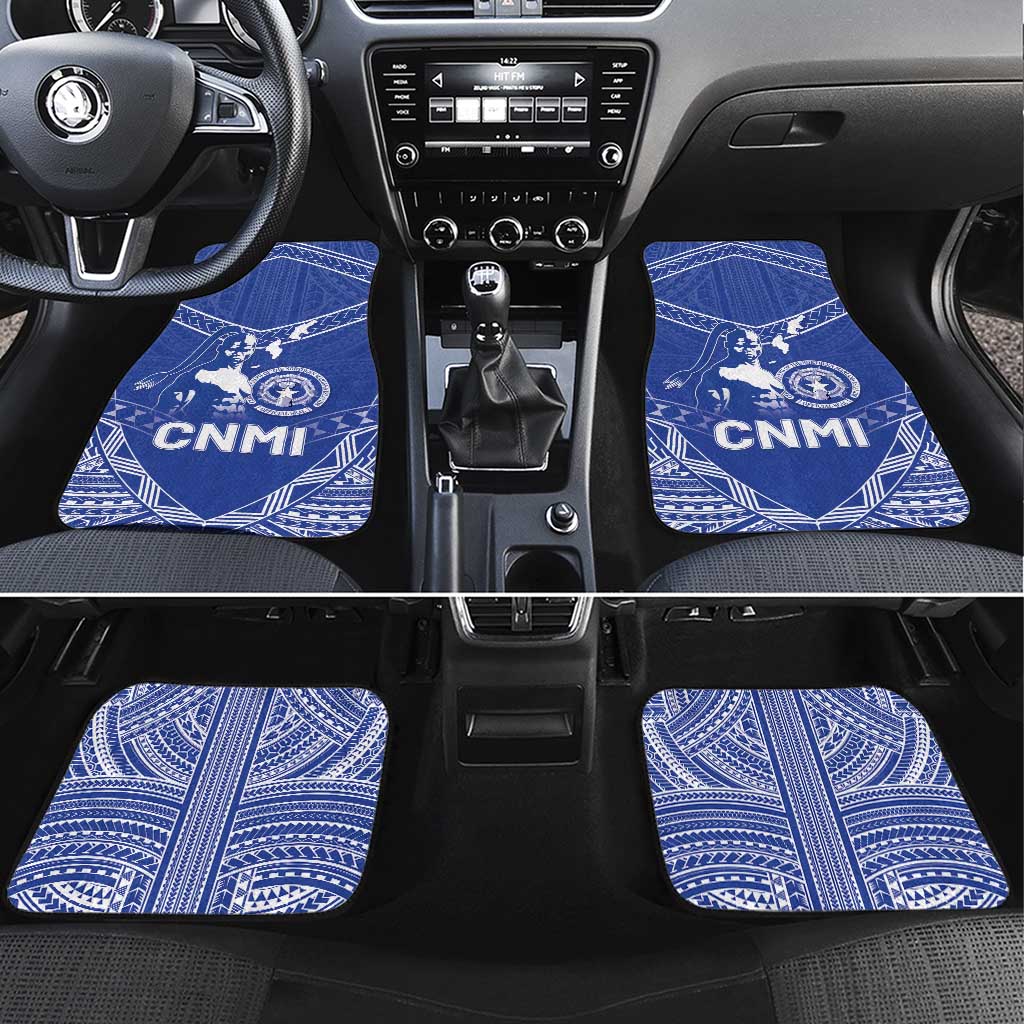 Northern Mariana Islands Car Mats Chamorro Warrior Tribal Pattern