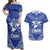 Northern Mariana Islands Couples Matching Off Shoulder Maxi Dress and Hawaiian Shirt Chamorro Warrior Tribal Pattern