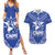 Northern Mariana Islands Couples Matching Summer Maxi Dress and Hawaiian Shirt Chamorro Warrior Tribal Pattern