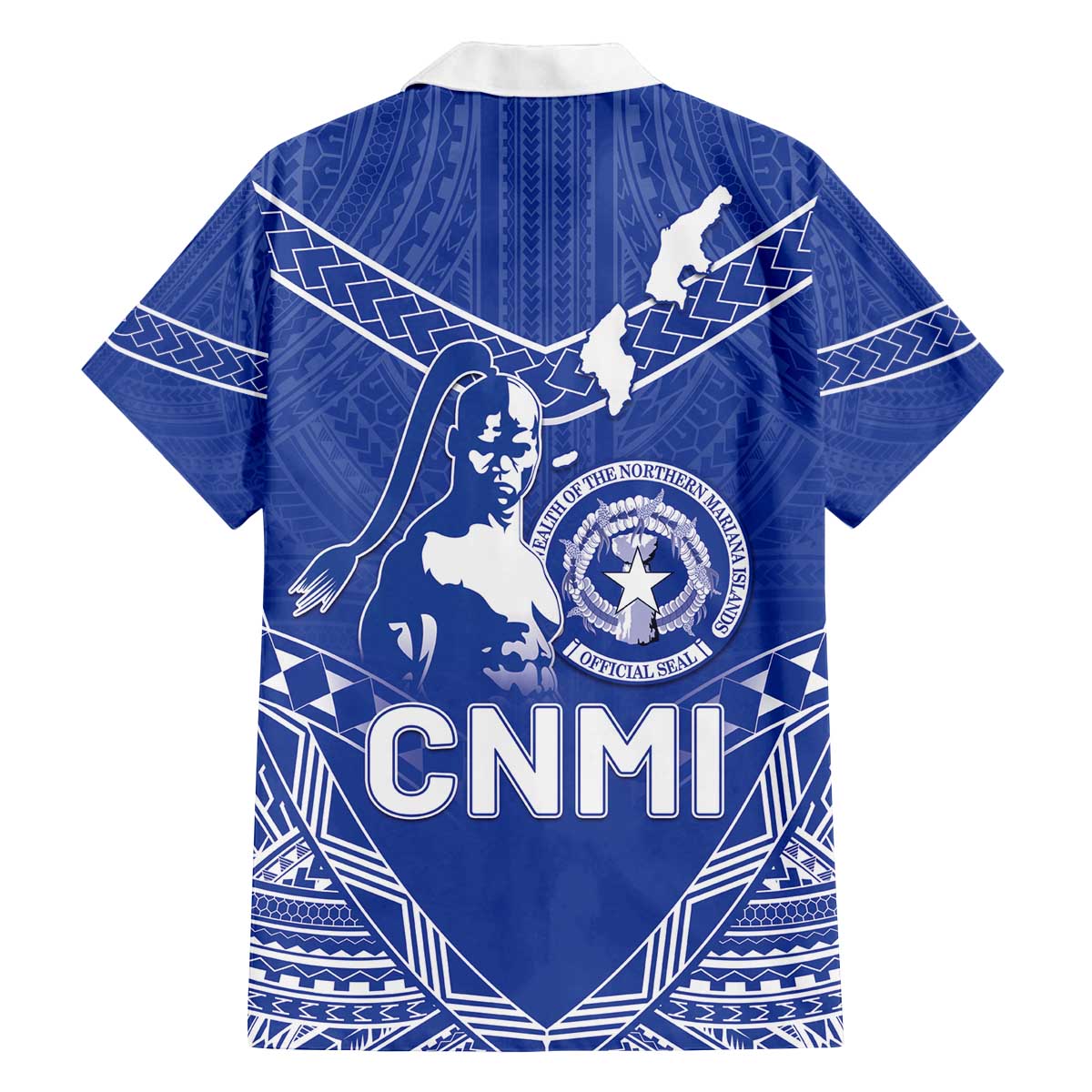 Northern Mariana Islands Family Matching Off The Shoulder Long Sleeve Dress and Hawaiian Shirt Chamorro Warrior Tribal Pattern