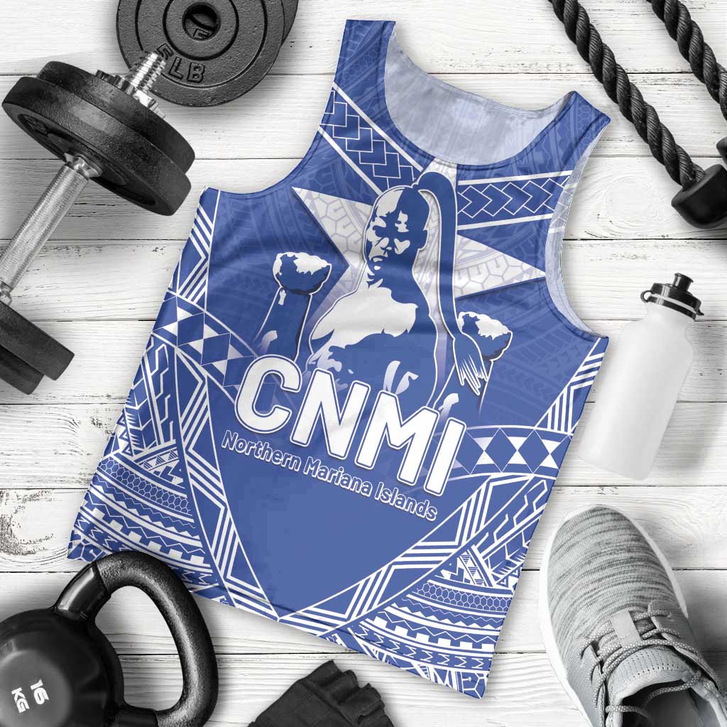 Northern Mariana Islands Men Tank Top Chamorro Warrior Tribal Pattern