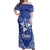 Northern Mariana Islands Off Shoulder Maxi Dress Chamorro Warrior Tribal Pattern