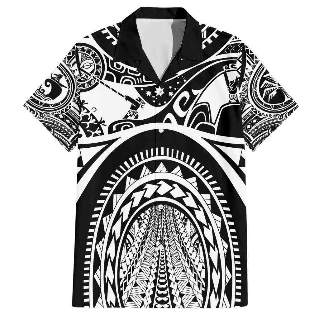 Polynesia Maui Tattoo Inspired Hawaiian Shirt Black Version