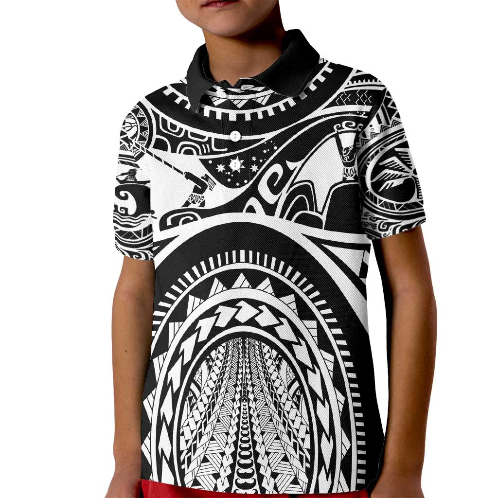 Polynesia Maui Tattoo Inspired Kid Polo Shirt Black Version