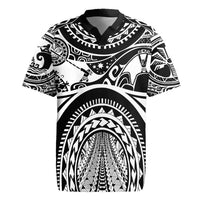Polynesia Maui Tattoo Inspired Rugby Jersey Black Version