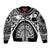 Polynesia Maui Tattoo Inspired Sleeve Zip Bomber Jacket Black Version