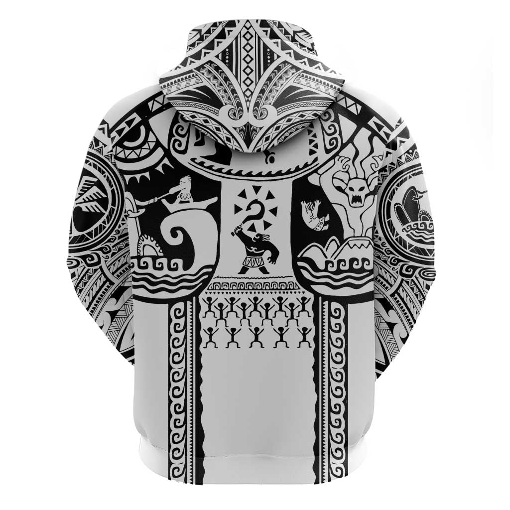 Polynesia Maui Tattoo Inspired Hoodie White Version