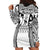 Polynesia Maui Tattoo Inspired Hoodie Dress White Version