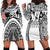 Polynesia Maui Tattoo Inspired Hoodie Dress White Version