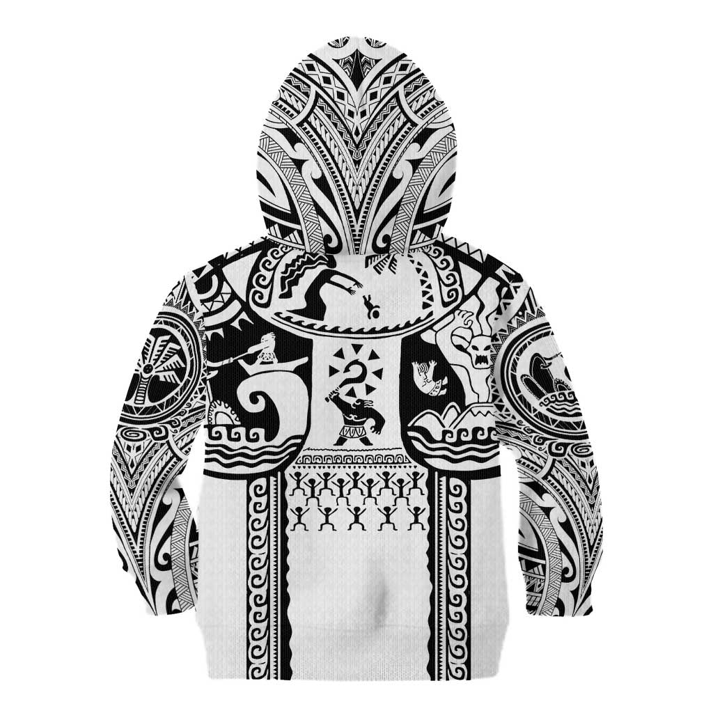 Polynesia Maui Tattoo Inspired Kid Hoodie White Version