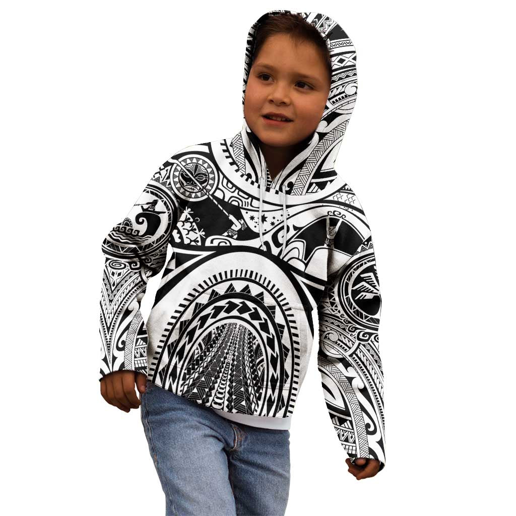 Polynesia Maui Tattoo Inspired Kid Hoodie White Version