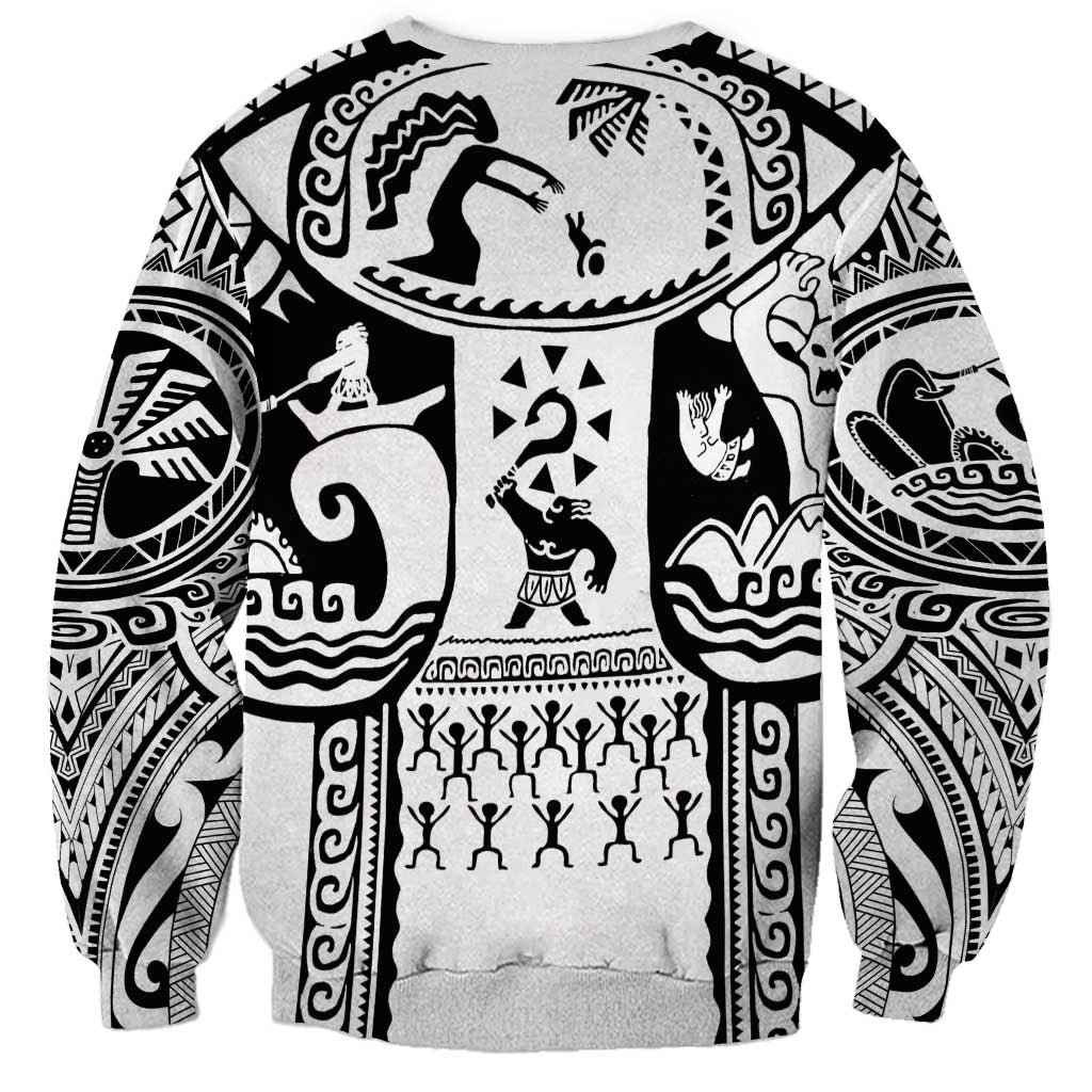 Polynesia Maui Tattoo Inspired Sweatshirt White Version