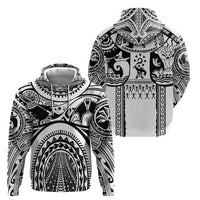 Polynesia Maui Tattoo Inspired Zip Hoodie White Version