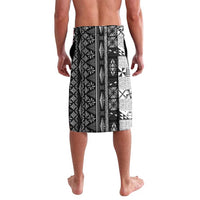 Black Vintage Tonga Ngatu Pattern With Plumeria Lavalava - Polynesian Pride
