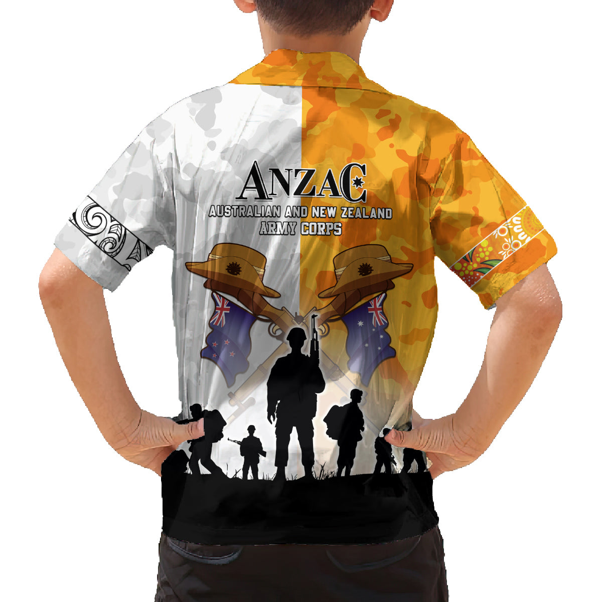 Australia And New Zealand ANZAC Day Family Matching Long Sleeve Bodycon Dress and Hawaiian Shirt Lest We Forget LT05 - Polynesian Pride