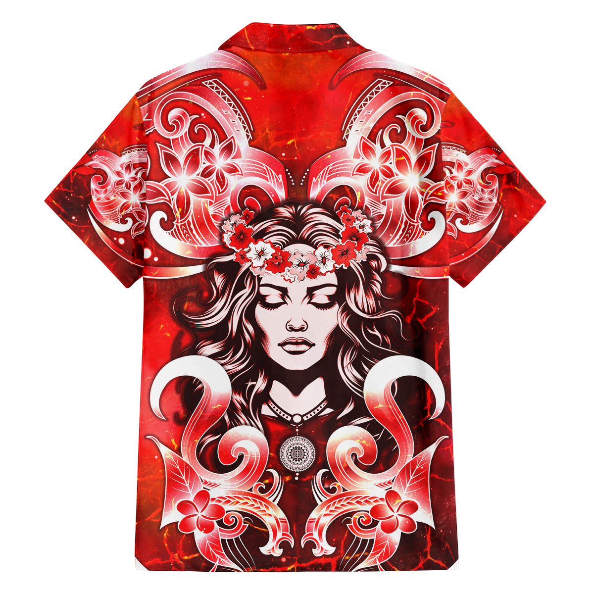 Hawaii Goddess Of Fire Madame Pele Family Matching Long Sleeve Bodycon Dress and Hawaiian Shirt Polynesian Style LT05 - Polynesian Pride