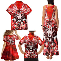 Hawaii Goddess Of Fire Madame Pele Family Matching Tank Maxi Dress and Hawaiian Shirt Polynesian Style LT05 - Polynesian Pride