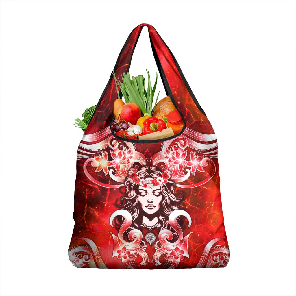 Hawaii Goddess Of Fire Madame Pele Grocery Bag Polynesian Style